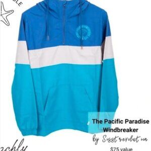 SISSTREVOLUTION Blue Pacific Paradise Surfer Jacket Windbreaker Sz. M